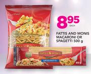 Fattis & Monis Macaroni Or Spaghetti-500g Each