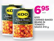 Koo Canned Baked Beans In Tomato sauce-410g Each