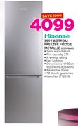 Hisense 359Ltr Bottom Freezer Fridge Metallic H359BME