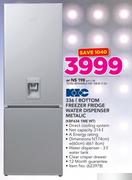 KIC 336Ltr Bottom Freezer Fridge Water Dispenser Metallic KBF634 1ME WT