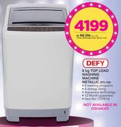 Defy 8Kg Top Load Washing Machine Metallic DTL145