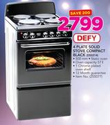 Defy 4 Plate Solid Stove Compact Black DSS514