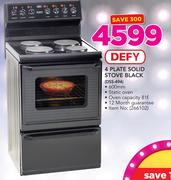 Defy 4 Plate Solid Stove Black DSS494