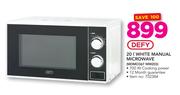 Defy 20Ltr White Manual Microwave MDMO367 WM203
