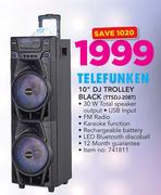 Telefunken 10" DJ Trolley Black TTSDJ-20BT