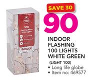 Indoor Flashing 100 Lights White Green (LIGHT 100)