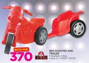 Big Jim Red Scooter And Trailer For Both
