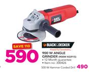 Black&Decker 900W Angle Grinder (900W KG915)