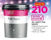 Simple Choice 20Ltr Matt PVA White