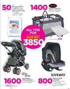 Comfy Pillow And Pillow Case+Siesta Campcot+Reversible Stroller Grey+Snug n Safe Car Seat-For All