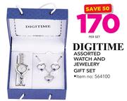 Digitime Watch And Jewllery Gift Set-Per Set