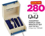 Q&Q Watch And Bracelet Set-Per Set