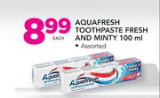Aquafresh Toothpaste (Fresh And Minty)-100ml Each