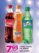 Coke, Fanta Or Sprite-600ml Each