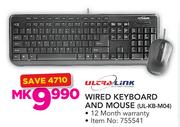 Ultra-Link Wired Keyboard And Mouse UL-KB-M04