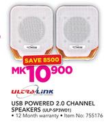 Ultra-Link USB Powered 2.0 Channel Speakers ULP-SP3W01