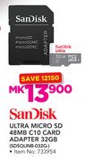 Sandisk Ultra Micro SD 48MB C10 Card Adapter 32GB SDSQUNB-032G-
