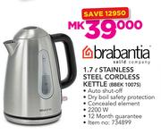 Brabantia 1.7Ltr Stainless Steel Cordless Kettle BBEK 1007S