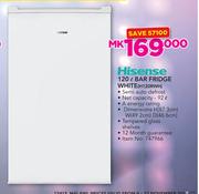 Hisense 120Ltr Bar Fridge White H120RWH