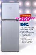 KIC 216Ltr Top Freezer Fridge Metallic KTF 523 1 ME