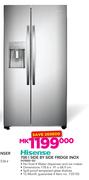 Hisense 700Ltr Side By Side Fridge Inox H700SI-ID