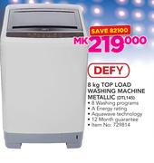 Defy 8Kg Top Load Washing Machine Metallic DTL145