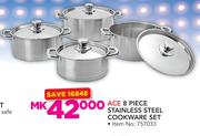 Ace 8 Piece Stainless Steel Cookware Set