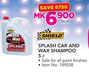 Shield Splash Car And Wax Shampoo-5Ltr