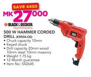 Black & Decker 500W Hammer Corded Drill KR504-QS