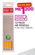 Simple Choice 12 Pack HB Pencils