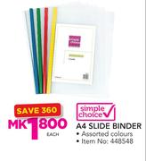 Simple Choice A4 Slide Binder-Each