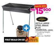 Ketla Large Steel Braai Plus Charcoal JB200