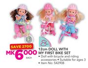 12cm Doll With My First Bike Set-Each