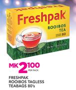 Freshpak Rooibos Tagless Teabags-80's Per Pack