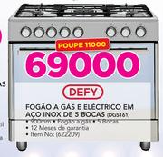 Defy Fogao a Gas e Eletrico Em Aco inox de 5 bocas DGS161