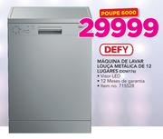 Defy Máquina De Lavar Louça Metálica De 12 Lugares DDW176