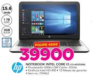 HP Notebook Intel Core I3 15-AY035NI