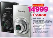 Canon Máquina De Fotografar Preta Ou Prateda Ixus 190-cada