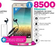 Hisense Telemovel De Dois Cartoes Infinity U962-Cada + Capa Para Telemovel E Auriculares Bluetooth