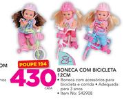 Boneca Com Bicicleta 12cm-Cada