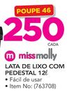 Miss Molly 12Ltr Lata de lixo com pedestal