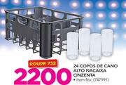 24 copos de cano Alto na caixa cinzenta