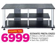 Estante Preta Enzo H46cm x W120 x D48cm
