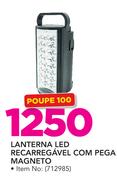 Lanterna LED Recarregável Com Pega Magneto