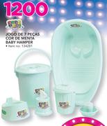 Baby Care Jogo de 7 Pecas Cor De Menta Baby Hamper