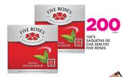 Saquetas De Cha Sem Fio Five Roses-100's cada