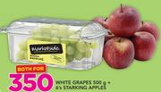 White Grapes-500g + Starking Apples-6's Both For