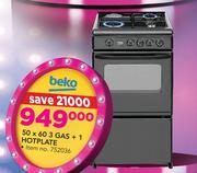 Beko 50 x 60 3 Gas + 1 Hotplate