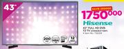 Hisense 43" Full HD DVBT2 TV LTDN43K3110WT