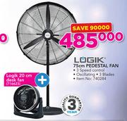 Logik 75cm Pedestal Fan + Logik 20cm Desk Fan